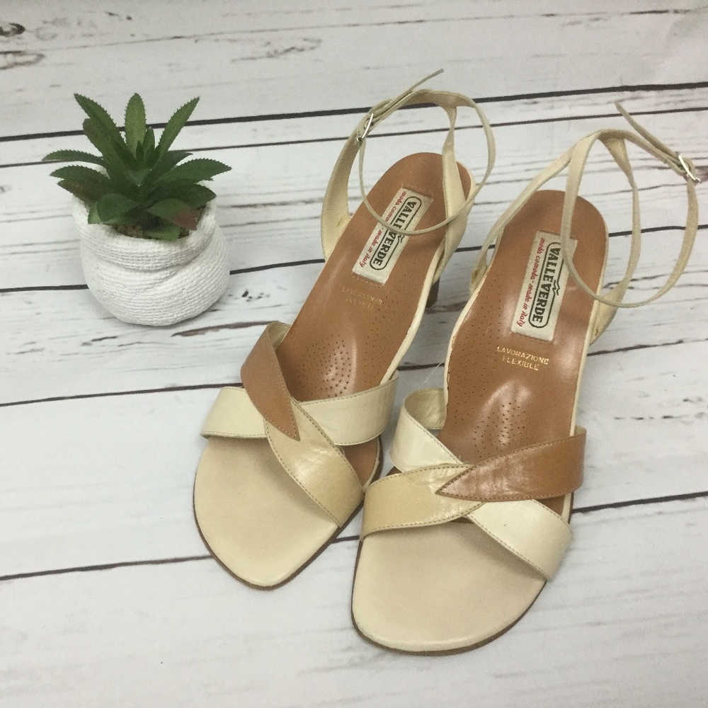 ValleVerde Italian Heel Sandals, Size 38